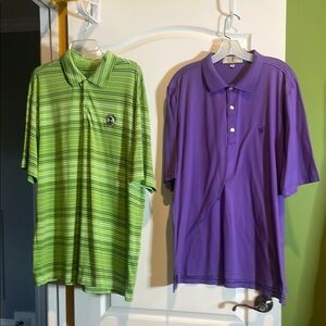 Nike Golf Green Striped Polo Shirt